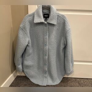Only blue boucle oversized shacket| size small